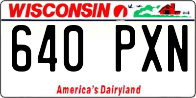 WI license plate 640PXN
