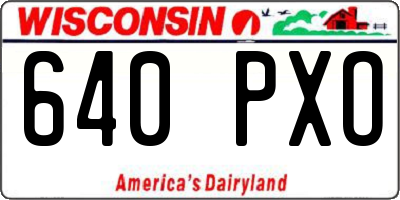 WI license plate 640PXO