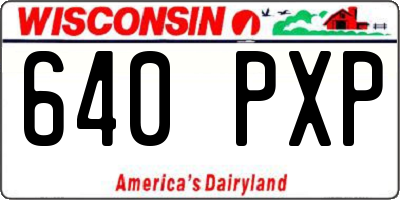 WI license plate 640PXP