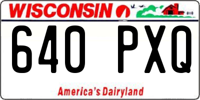 WI license plate 640PXQ