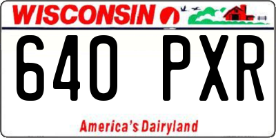 WI license plate 640PXR