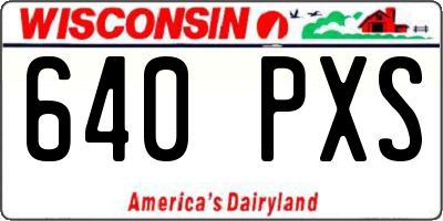 WI license plate 640PXS