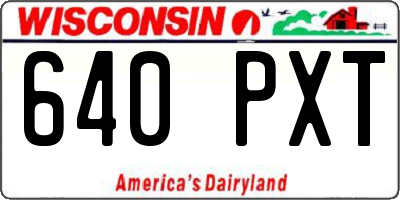 WI license plate 640PXT