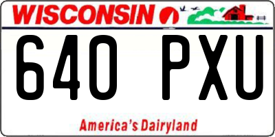 WI license plate 640PXU