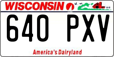 WI license plate 640PXV