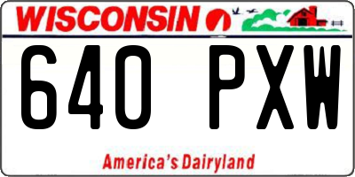 WI license plate 640PXW