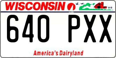 WI license plate 640PXX