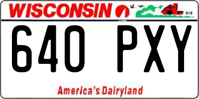 WI license plate 640PXY