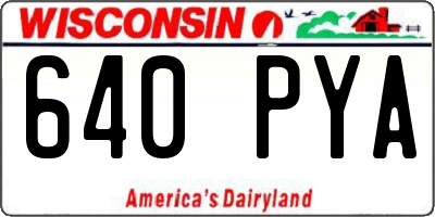 WI license plate 640PYA
