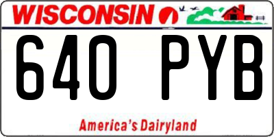 WI license plate 640PYB
