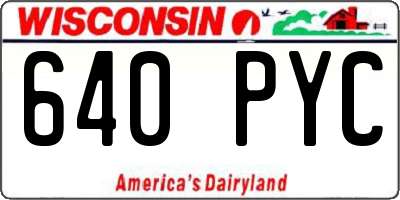 WI license plate 640PYC