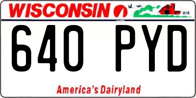WI license plate 640PYD