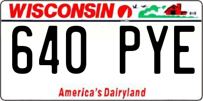WI license plate 640PYE