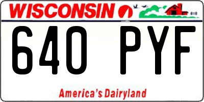 WI license plate 640PYF