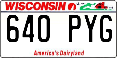 WI license plate 640PYG