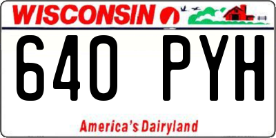 WI license plate 640PYH