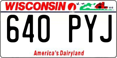 WI license plate 640PYJ