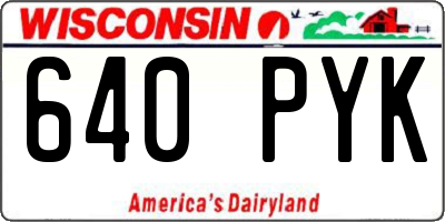 WI license plate 640PYK