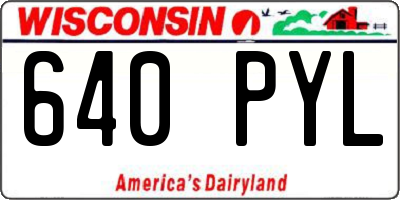 WI license plate 640PYL