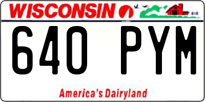 WI license plate 640PYM