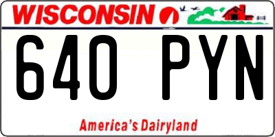 WI license plate 640PYN