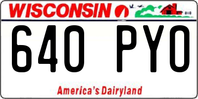 WI license plate 640PYO