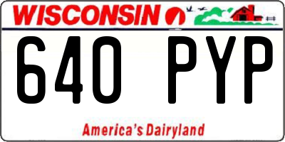 WI license plate 640PYP