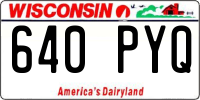 WI license plate 640PYQ