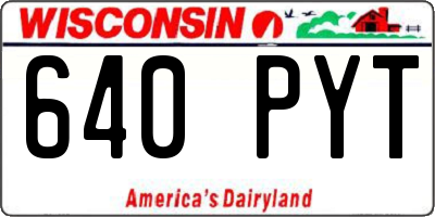 WI license plate 640PYT