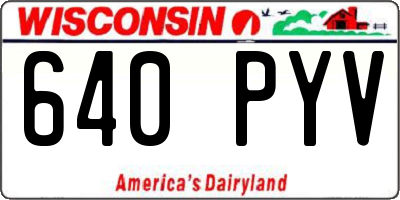 WI license plate 640PYV