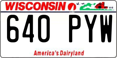 WI license plate 640PYW