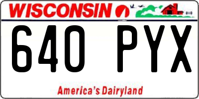WI license plate 640PYX