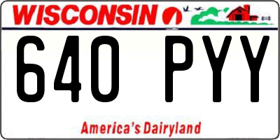 WI license plate 640PYY