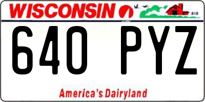 WI license plate 640PYZ