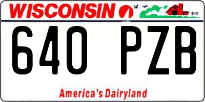 WI license plate 640PZB