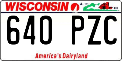WI license plate 640PZC