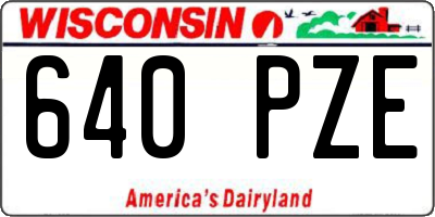 WI license plate 640PZE