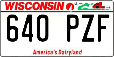 WI license plate 640PZF