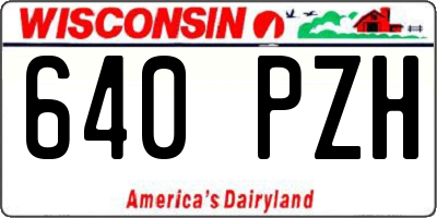 WI license plate 640PZH