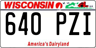 WI license plate 640PZI