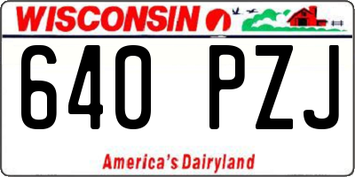 WI license plate 640PZJ