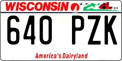 WI license plate 640PZK