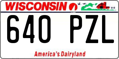 WI license plate 640PZL