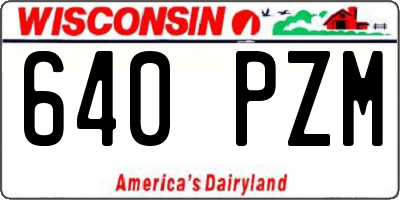 WI license plate 640PZM