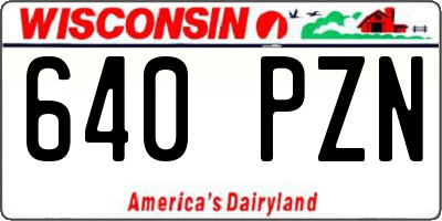 WI license plate 640PZN