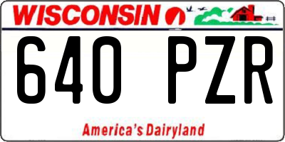 WI license plate 640PZR