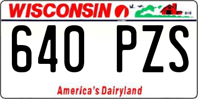 WI license plate 640PZS