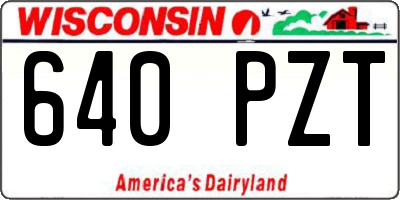 WI license plate 640PZT