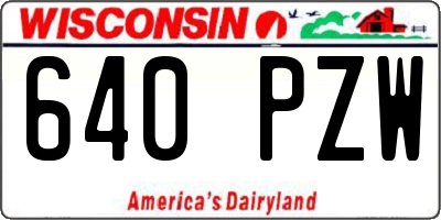 WI license plate 640PZW