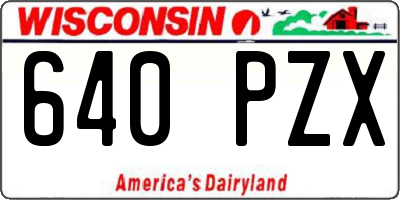 WI license plate 640PZX